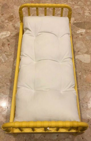 2013 American Girl Yellow Doll Bed Spindle Post Mattress 21x10x7”