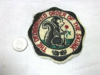 Vintage " The Deodorized Order Of The Skunk " Shoulder Patch 2