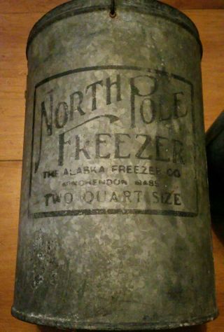 Vintage North Pole Freezer Ice Cream Maker 2 Quart