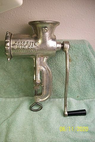 Chop Rite Mfg Co.  Meat Grinder 10,  Tinned,  Made In Usa,  Vintage