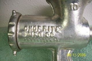 Chop Rite Mfg Co.  Meat Grinder 10,  Tinned,  Made in USA,  Vintage 2