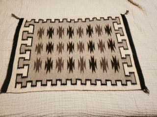 Vintage Navajo Native American Wool Rug Handwoven 32”x 23 "