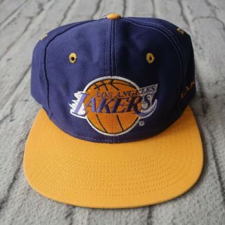 Vintage 90s Los Angeles Lakers Snapback Hat By Ajd Cap
