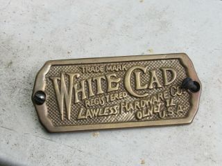 Cast Brass White Clad Ice Box Hardware / Nameplate With Screws (last One)
