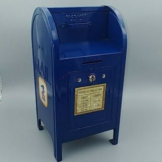Vintage Brumberger U.  S.  Mail Box Coin Bank Usps Piggy Bank,  U.  S.  Mail Box & Key