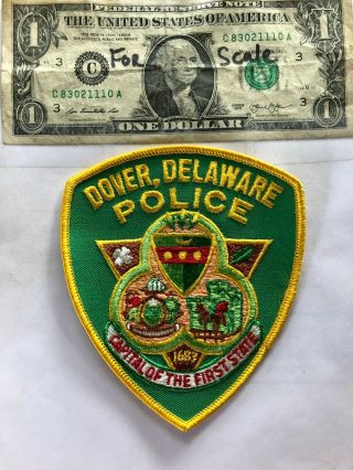 Dover Delaware Police Patch Un - Sewn In Great Shape