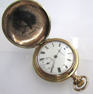Vintage 1892 14k Gold Filled Elgin Pocket Watch Model 2 Grade 117
