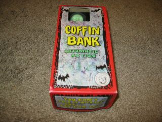 Vintage Coffin Bank Tin With Box Made In Japan By Yone