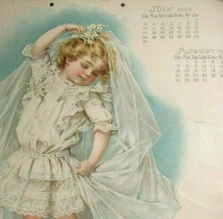 1904,  Equitable Life Insurance Co.  Advertising Calendar Print " Playing Bride "