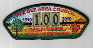 Pee Dee Area Council Sap Sa - 6 1910 - 2010 100 Yrs.  Scouting South Carolina Grn Bdr
