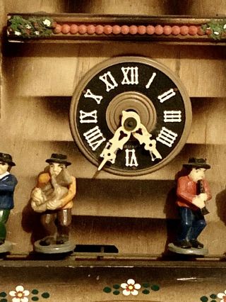 Vintage Cuckoo Clock Musical Hand Painted Albert Schwab Made In West Germany 3