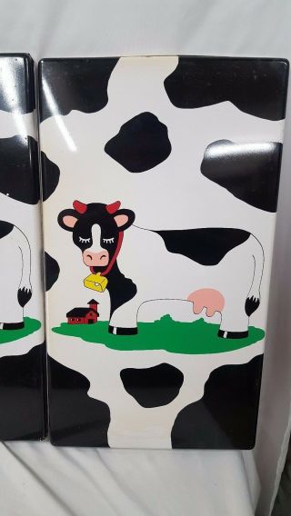 Vintage Tin Cow Stove Covers 3