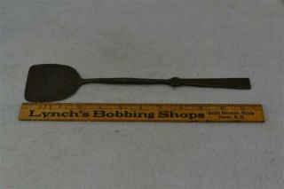 Antique Fireplace Cooking Spatula Stirrer Hand Forged Peel Shape 18th C Early