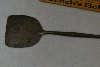 antique fireplace cooking spatula stirrer hand forged peel shape 18th c early 2