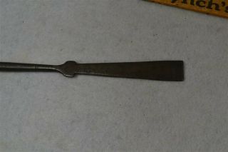 antique fireplace cooking spatula stirrer hand forged peel shape 18th c early 3