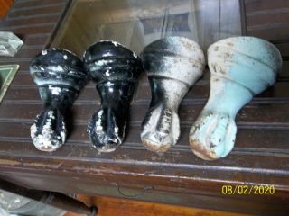 4 Antique Vintage Cast Iron Claw Foot Bathtub Tub Feet Set Legs Eagle Ball Vtg