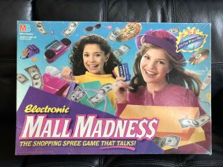 Vintage Electronic Mall Madness Board Game 1996 Milton Bradley