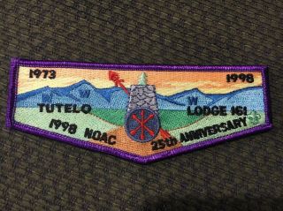Oa Flap Lodge 161 Tutelo Purple Border 25th Anniversary 1998 Noac Delegate
