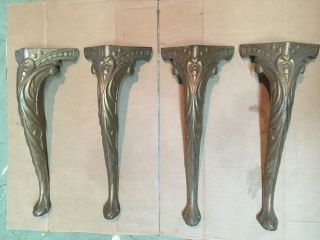 4 Matching Vintage Antique Cast Iron Lion Claw Feet Legs 15 1/2” Tall