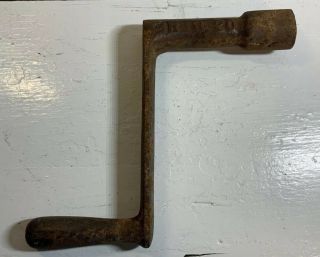 Vintage Brown Metal Parlor Woodstove Stove Handle Crank Turner Tool