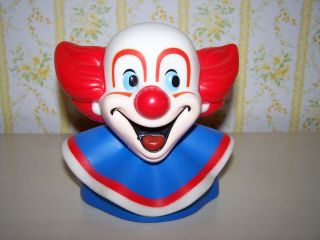 Vintage Bozo The Clown Plastic Bank 1987 Larry Harmon Pictures Corp Pre - Owned