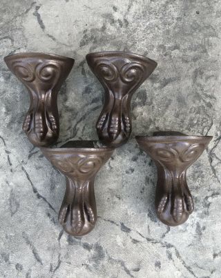 Bronzed Vintage Antique Cast Iron Clawfoot Tub Feet Set Of Four Eagle