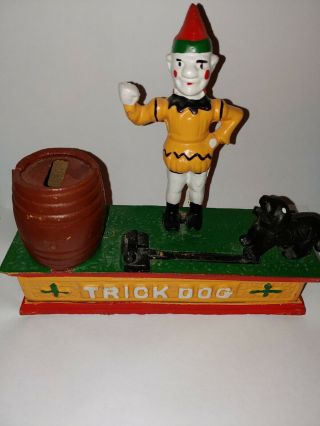 Cast Iron Old Trick Dog Mechanical Bank