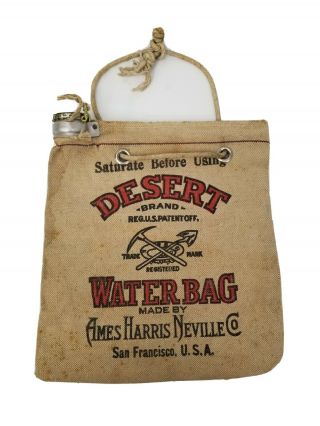 Vintage Ames Harris Neville Canvas Desert Water Bag Sanfran Usa