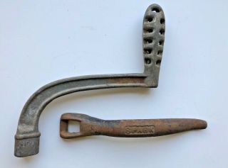 Antique Wood Coal Stove Shaker Grate Crank Handle & Lifter Cast Iron Stove Parts