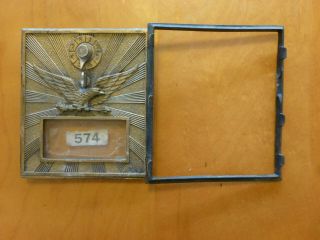 Vintage Metal Eagle Post Office Mail Box Door Eagle Brass 6 1/4 " X 5 1/2 "