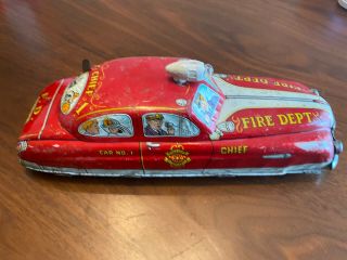 Vintage Marx Wind - Up Fire Department Chief Car