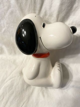 Retro Vintage 1966 Peanuts Collectible Ceramic Snoopy Piggy Bank 3