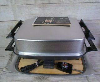 Vintage Miracle Maid Lektro Electric Skillet Tray Cutting Board Serving