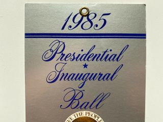 1985 President Ronald Reagan Inauguration Inaugural Ball Press Pass Credential 3