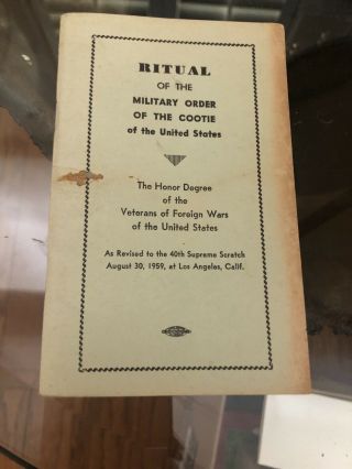 Military Order Of The Cootie Of The United States Handbook Vintage