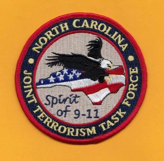 C6 Gman Fbi North Carolina Jttf Terrorism Taskforce Federal Police Patch Ocdetf
