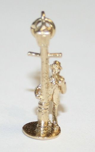 Vintage 9ct Gold Charm Drunk Hanging Ob A Lampost