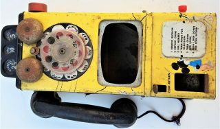 Vintage Disney Mickey Mouse Tin Toy Pay Phone