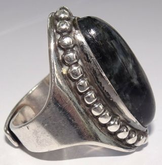 Rare Vintage David Andersen Norway Sterling Labradorite Ring - Adjustable 3