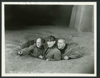 The Three Stooges Stuck In A Hole Vintage 1930s Columbia Pictures Photo
