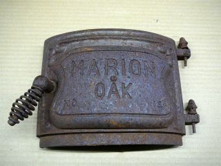 Marion Oak No 14 - Antique Cast Iron Wood Burning Stove Door Handle & Hinge Pins
