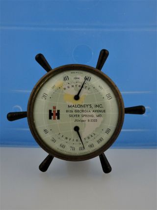 Vintage Ih International Harvester Desk Thermometer Maloneys Silver Spring Md