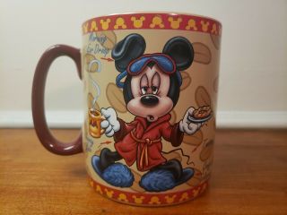 Disney Parks Big Mickey Mouse Huge Coffee Mug " Mornings Arent Pretty "