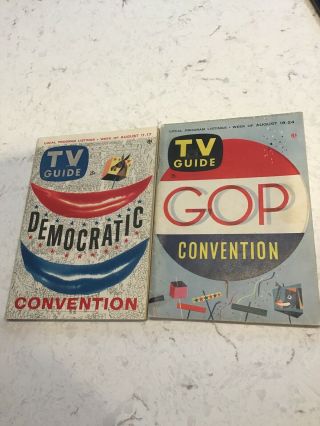 Vintage 1956 Tv Guides Republican & Democrat Convention Issues
