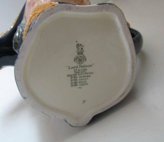 Vintage LORD NELSON Toby Mug by Royal Doulton 1950 ' s 3