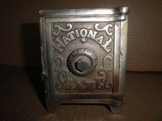 Great Old Cast Iron National Safe Combination Safe Still Bank C.  1905