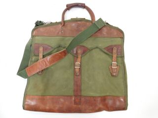 Vintage Gokeys Orvis Garment Bag Brown Leather Suitcase Travel Hunting Case Sdd
