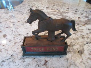 1885 Shepard Hardware Trick Pony Cast Iron Mechanical Coin Bank