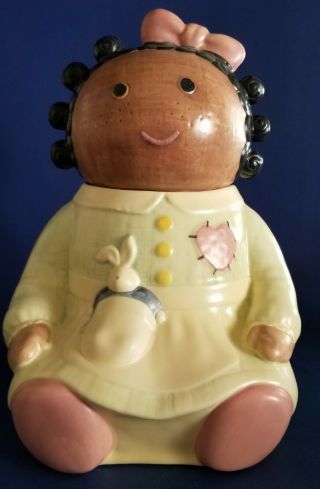 Vtg Treasure Craft Black African American Raggedy Ann Doll " Spice " Cookie Jar