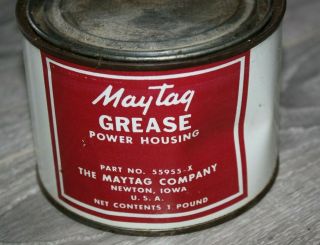 Vintage Maytag Tin/can - 1 Lb Grease Power Housing